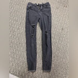 SHEIN Charcoal Distressed Kids Jeans, size 10-11